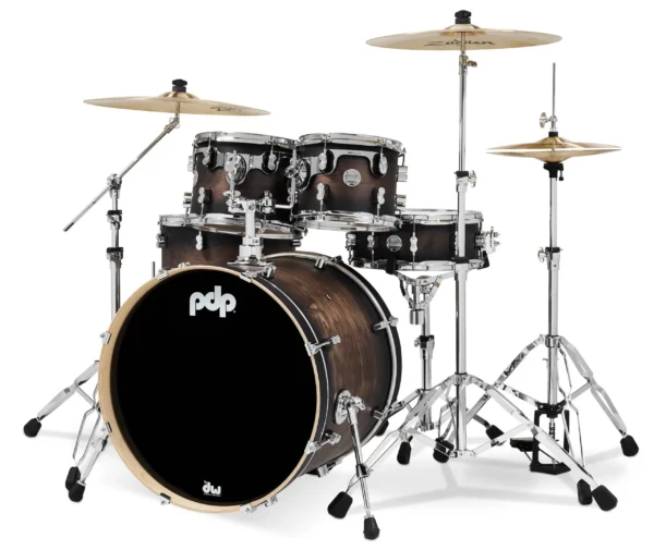 BATERIA PACIFIC CONCEPT MAPLE   5 PIEZAS SATIN CHARCOAL BURST CHROME HW PDCM2215SCB