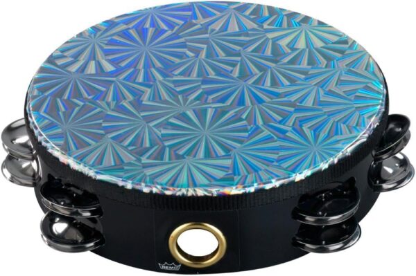 Pandereta Remo Prizmatic de 8", 8 pares de sonajas TA-4208-43, color negro
